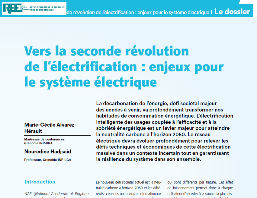 Lire la suite à propos de l’article Vers la seconde révolution de l’électrification : enjeux pour le système électrique