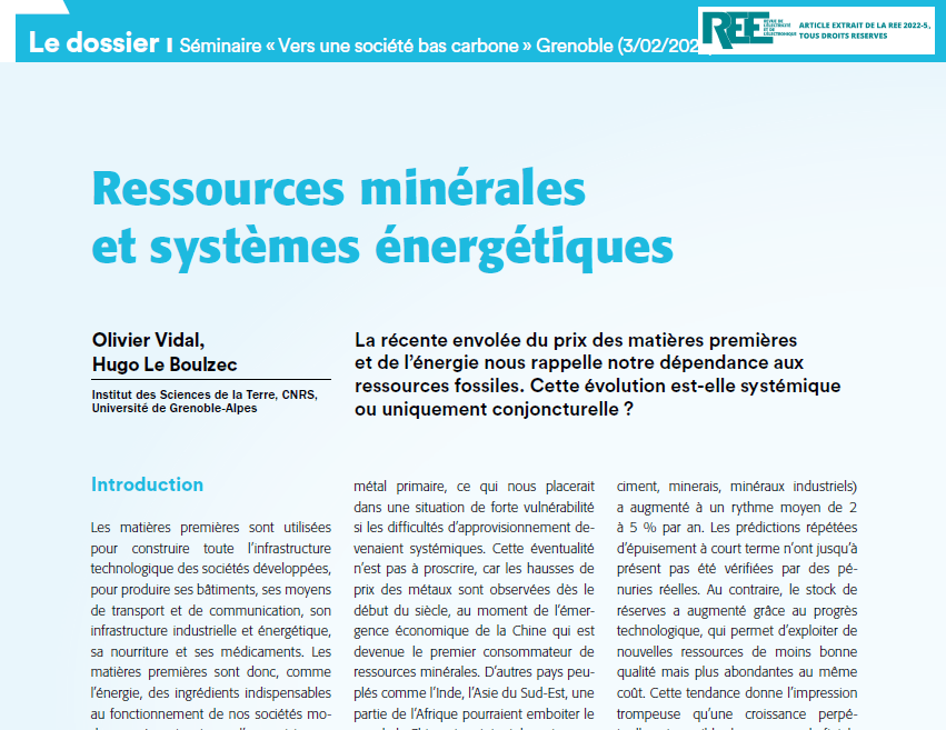 Lire la suite à propos de l’article Ressources minérales et systèmes énergétiques