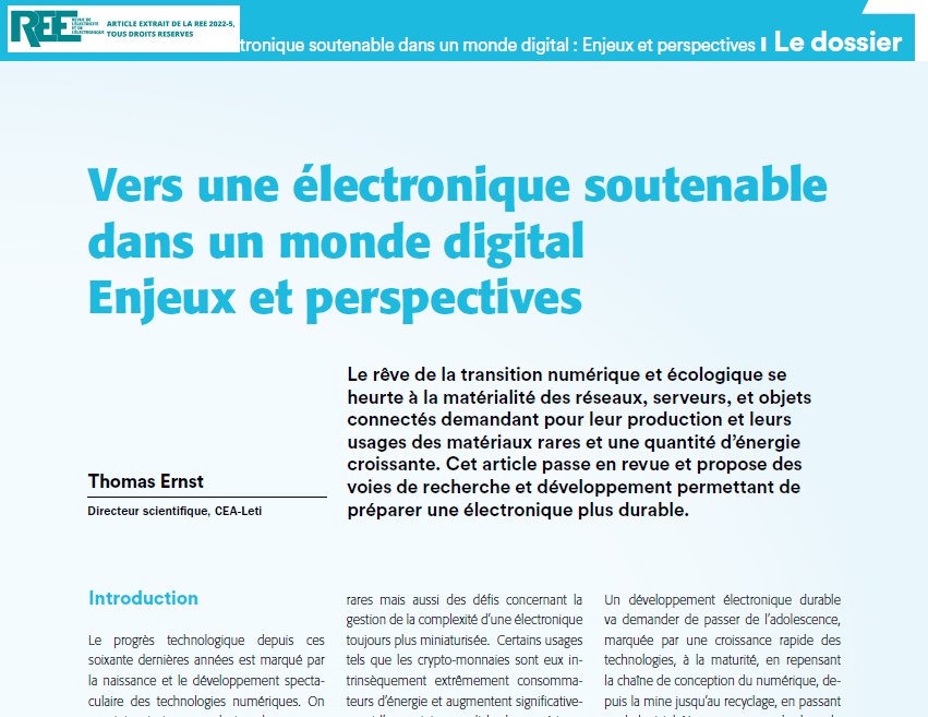 Lire la suite à propos de l’article Vers une électronique soutenable dans un monde digital Enjeux et perspectives