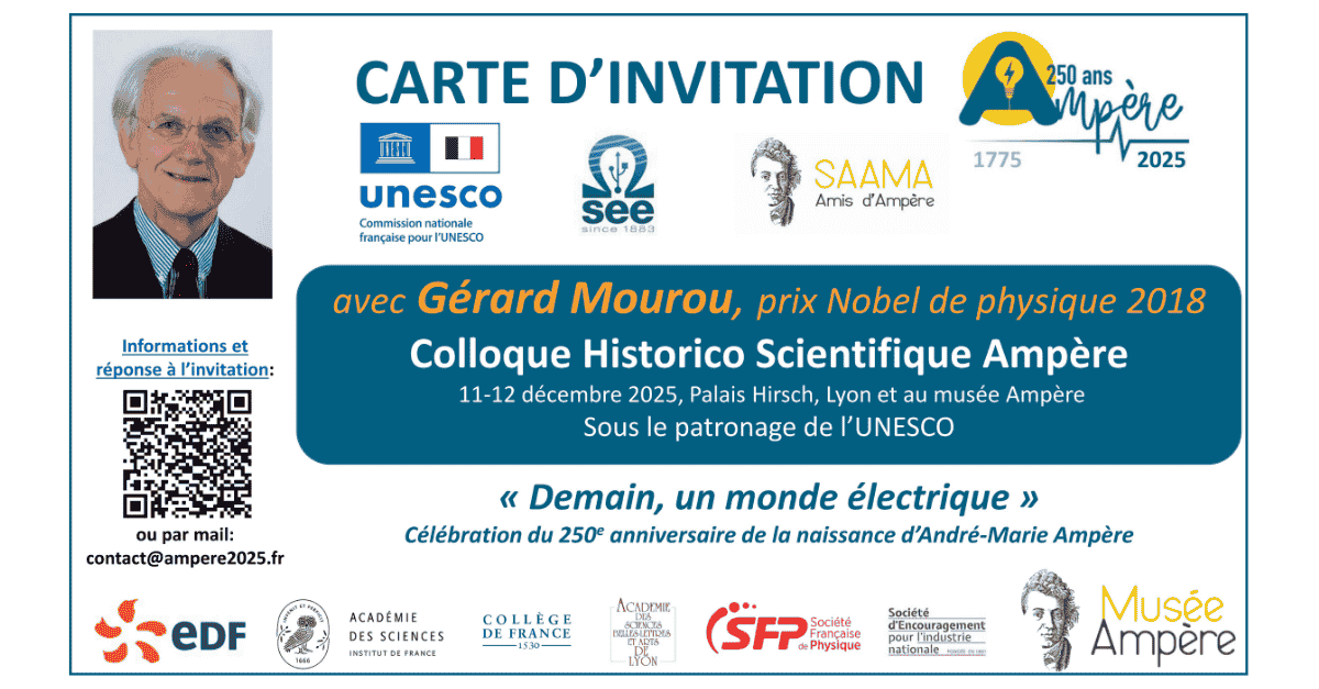 Lire la suite à propos de l’article Colloque historique et scientifique en hommage à André-Marie AMPÈRE