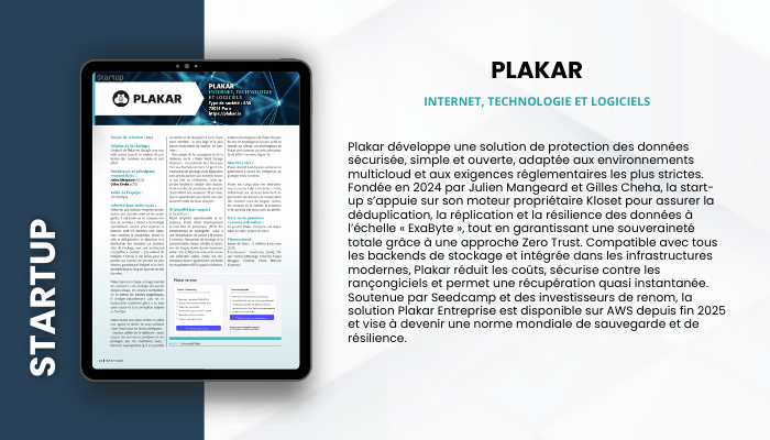 Lire la suite à propos de l’article STARTUP – Plakar